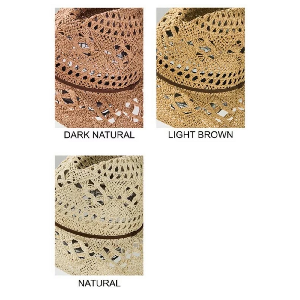 Natural Hand Woven Open Weave Panama Hat - Picture 6 of 6